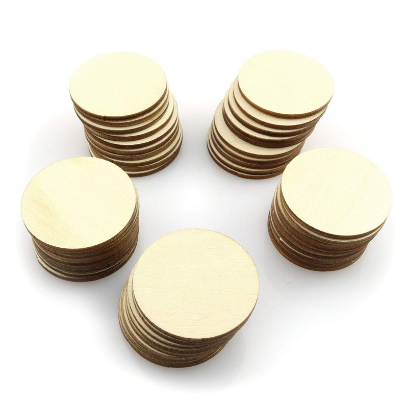 Tegg 1.5 Inch Natural Wood Slices 50PCS Unfinished Rustic Round Wood Cutouts for DIY Crafts - Image 2